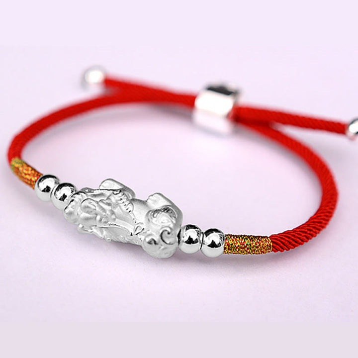 Pulsera de hilo rojo de la suerte PiXiu chapada en oro de 24 quilates con Buddha Stones - image 16