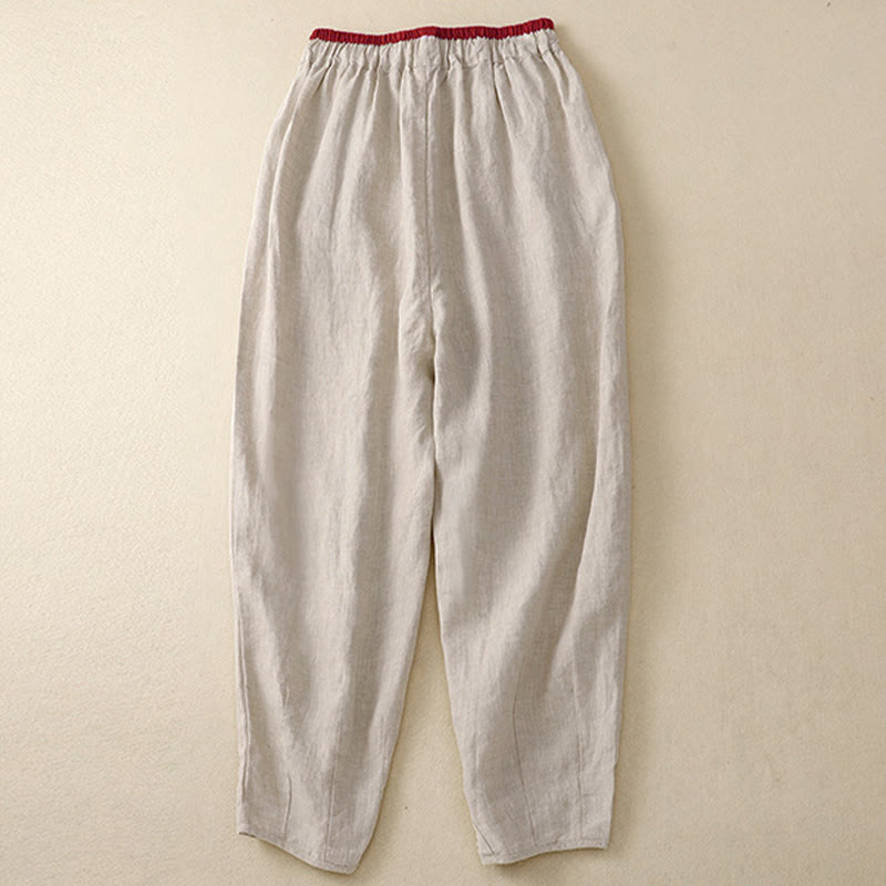 Buddha Stones Pantalones Harem Commute con diseño de bloques de color para mujer, de longitud 7-8, con bolsillos - image 1