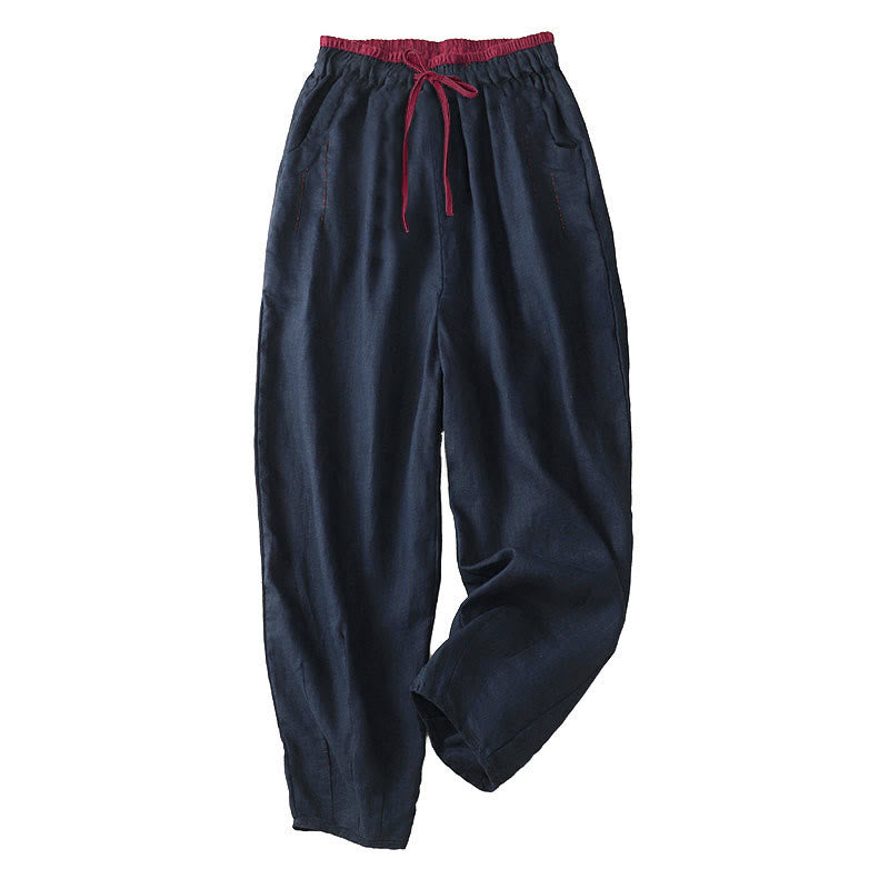 Buddha Stones Pantalones Harem Commute con diseño de bloques de color para mujer, de longitud 7-8, con bolsillos - Azul medianoche - US8-10，UK/AU12-14，EU40-42 (2XL) - image 13