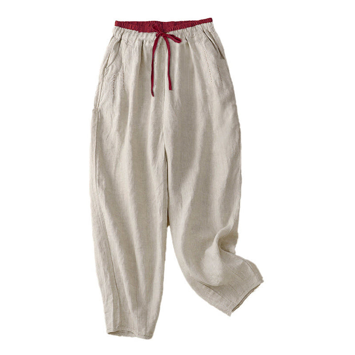 Buddha Stones Pantalones Harem Commute con diseño de bloques de color para mujer, de longitud 7-8, con bolsillos - image 8