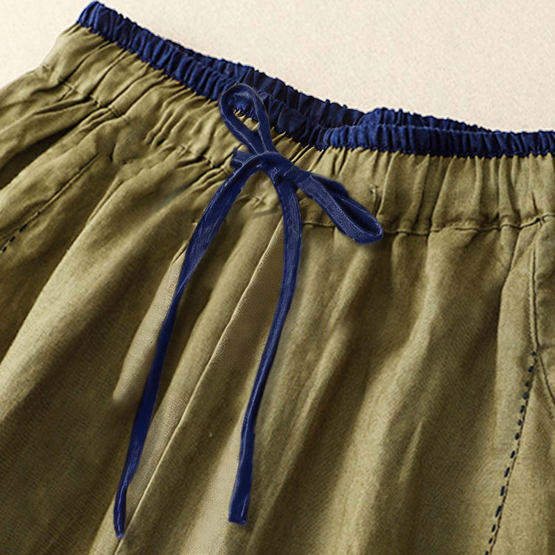 Buddha Stones Pantalones Harem Commute con diseño de bloques de color para mujer, de longitud 7-8, con bolsillos - image 10