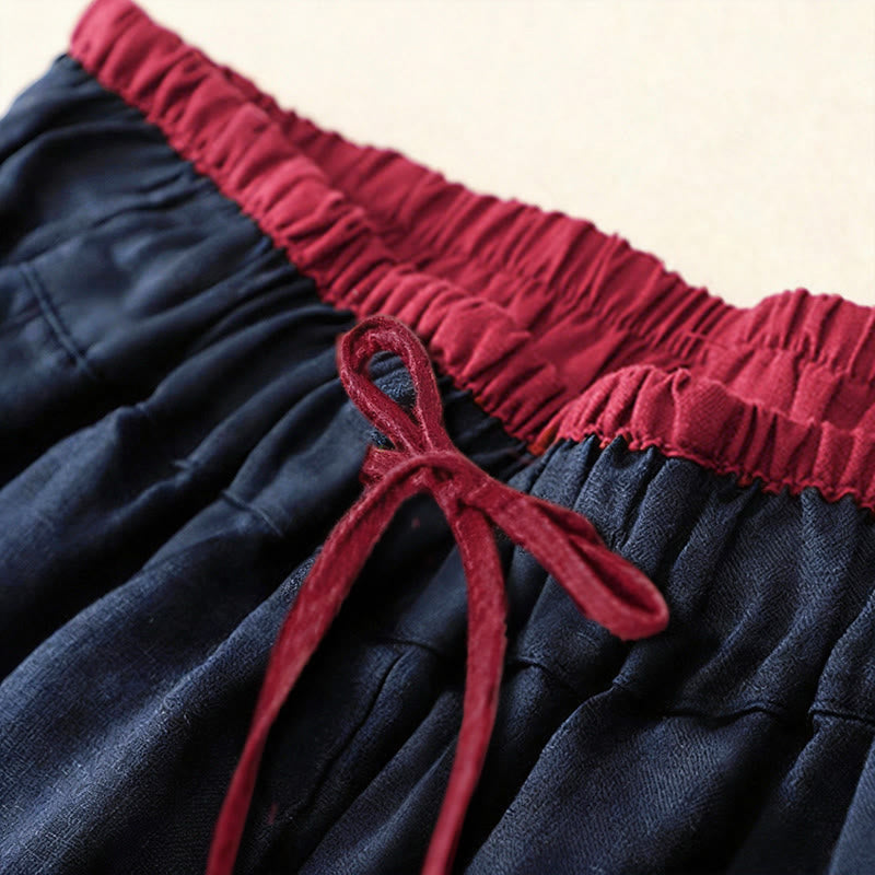 Buddha Stones Pantalones Harem Commute con diseño de bloques de color para mujer, de longitud 7-8, con bolsillos - image 14