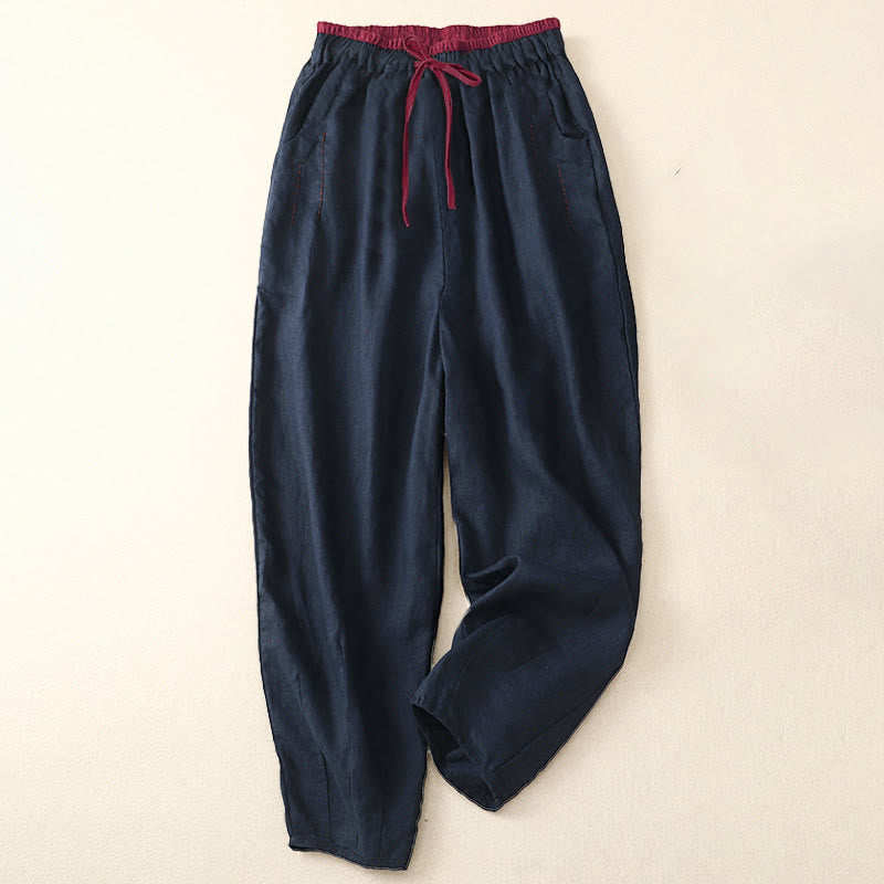 Buddha Stones Pantalones Harem Commute con diseño de bloques de color para mujer, de longitud 7-8, con bolsillos - image 12