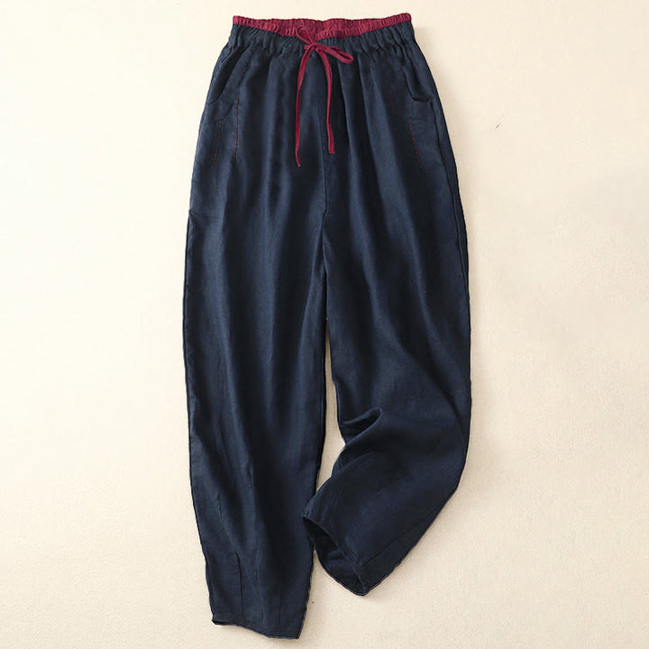 Buddha Stones Pantalones Harem Commute con diseño de bloques de color para mujer, de longitud 7-8, con bolsillos - image 12