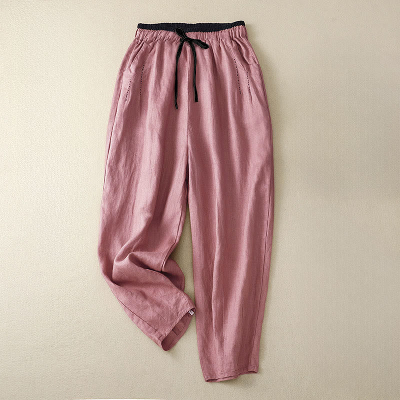 Buddha Stones Pantalones Harem Commute con diseño de bloques de color para mujer, de longitud 7-8, con bolsillos - Coral claro - US8-10，UK/AU12-14，EU40-42 (2XL) - image 16