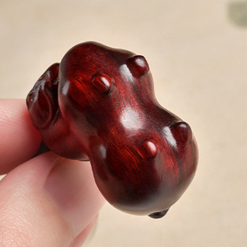 Buddha Stones Llavero de equilibrio de sándalo rojo con hoja pequeña del Año del Caballo - image 3