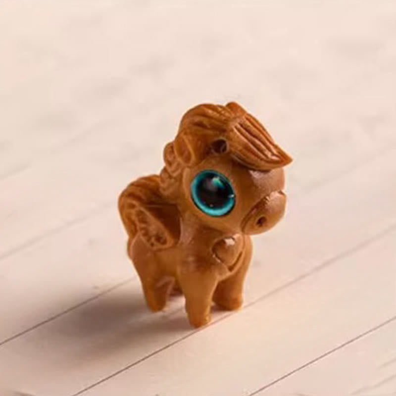 Buddha Stones Llavero con bendición de la semilla Bodhi de la luna, estrella y sándalo rojo del Año del Caballo - image 1