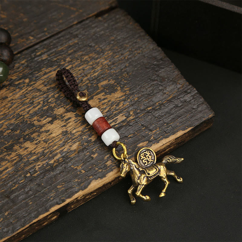 Buddha Stones del Año del Caballo, monedas de cobre y latón de los Cinco Emperadores, Pixiu que aleja los malos espíritus. - Caballo de cuentas blancas - image 9