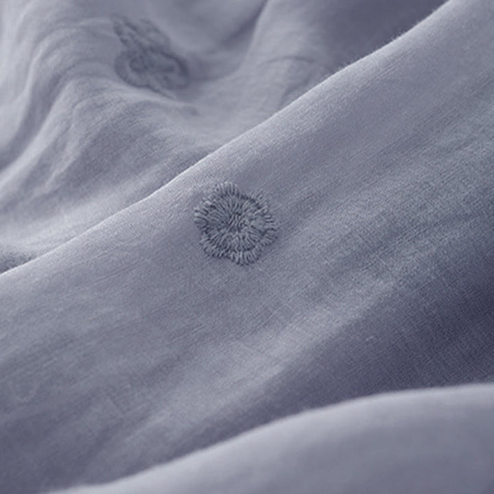 Buddha Stones Falda de mujer de cintura alta con cordón, diseño hueco y bordado, con bolsillos - image 4