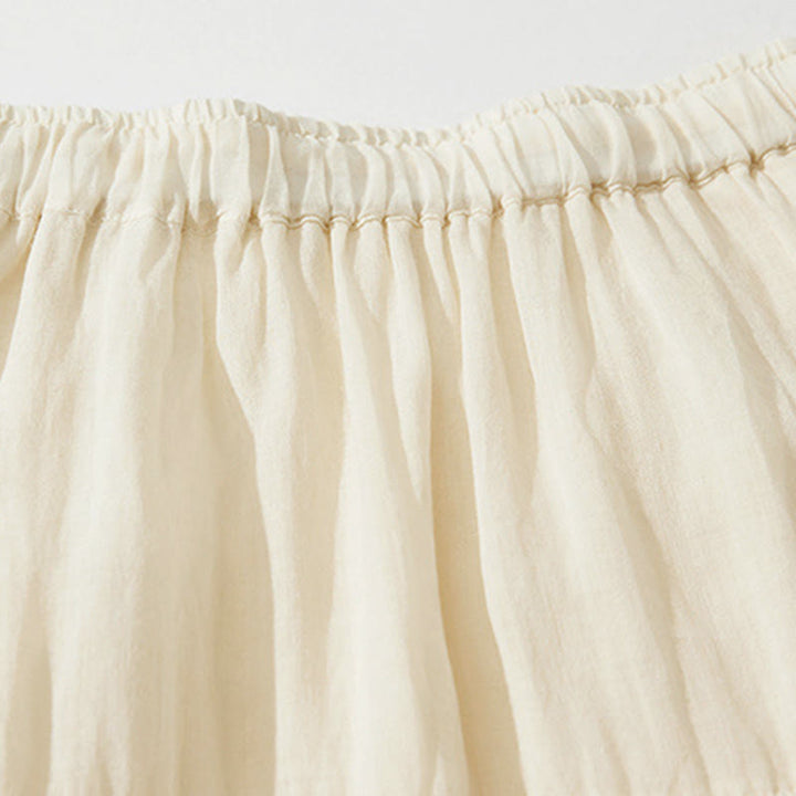 Buddha Stones Falda de mujer de cintura alta con cordón, diseño hueco y bordado, con bolsillos - image 15