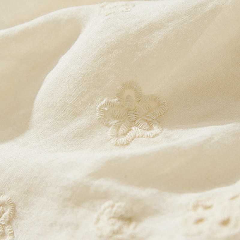 Buddha Stones Falda de mujer de cintura alta con cordón, diseño hueco y bordado, con bolsillos - image 19