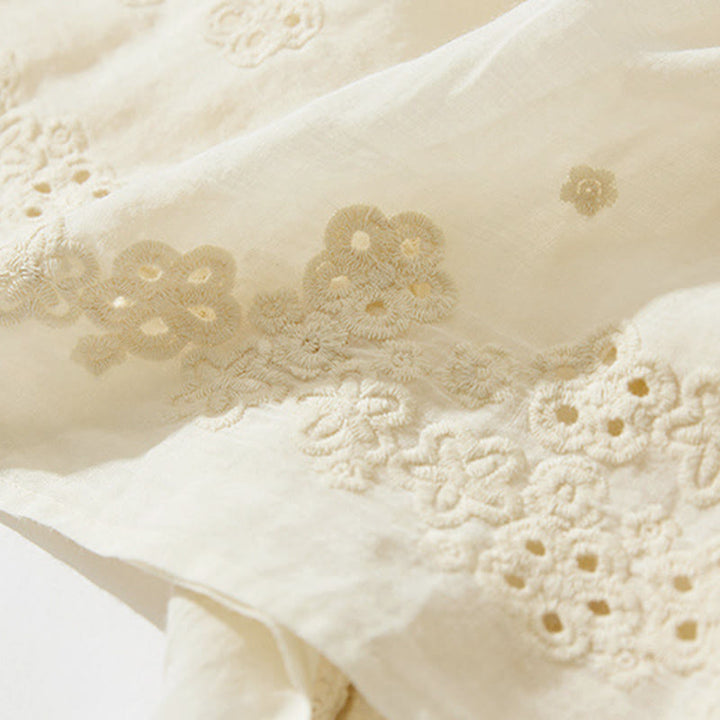 Buddha Stones Falda de mujer de cintura alta con cordón, diseño hueco y bordado, con bolsillos - image 18