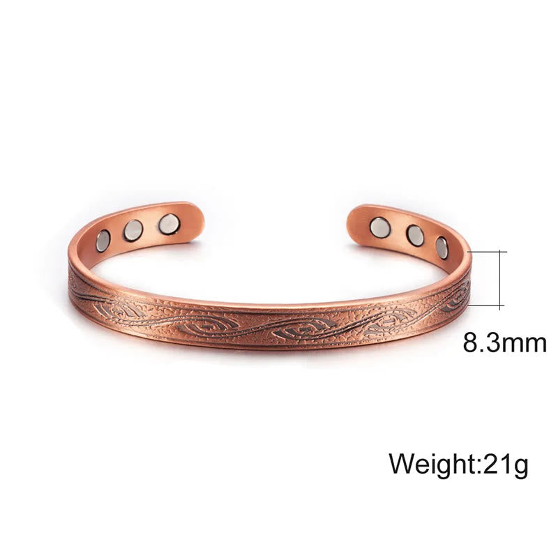 Buddha Stones Brazalete ajustable abierto con diseño en espiral de cobre - image 4