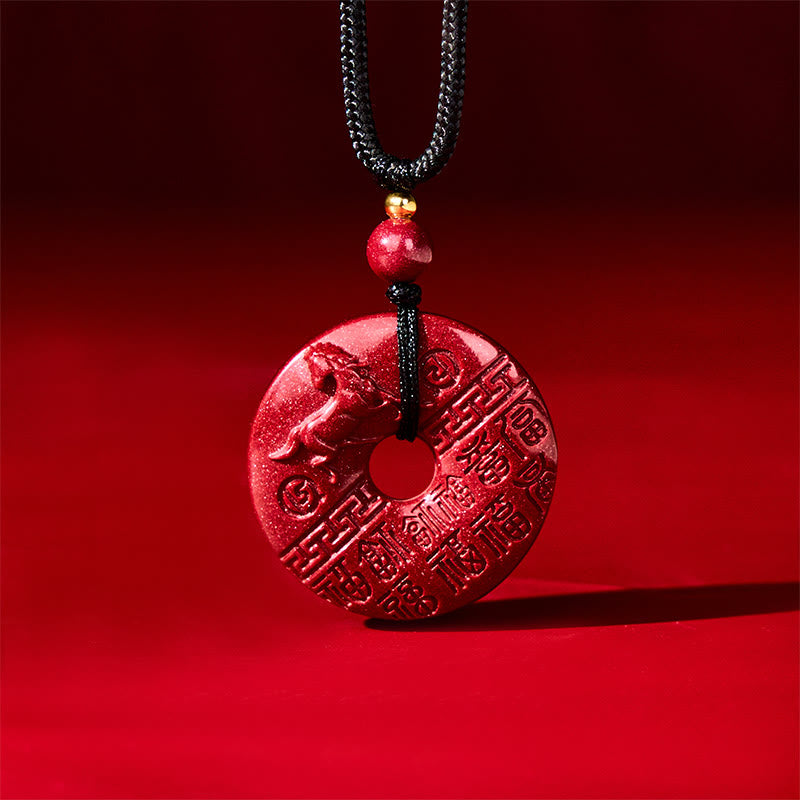 Buddha Stones Paquete de hebillas de paz del Año del Caballo Cinabrio con el personaje Fu para alejar a los malos espíritus - image 4