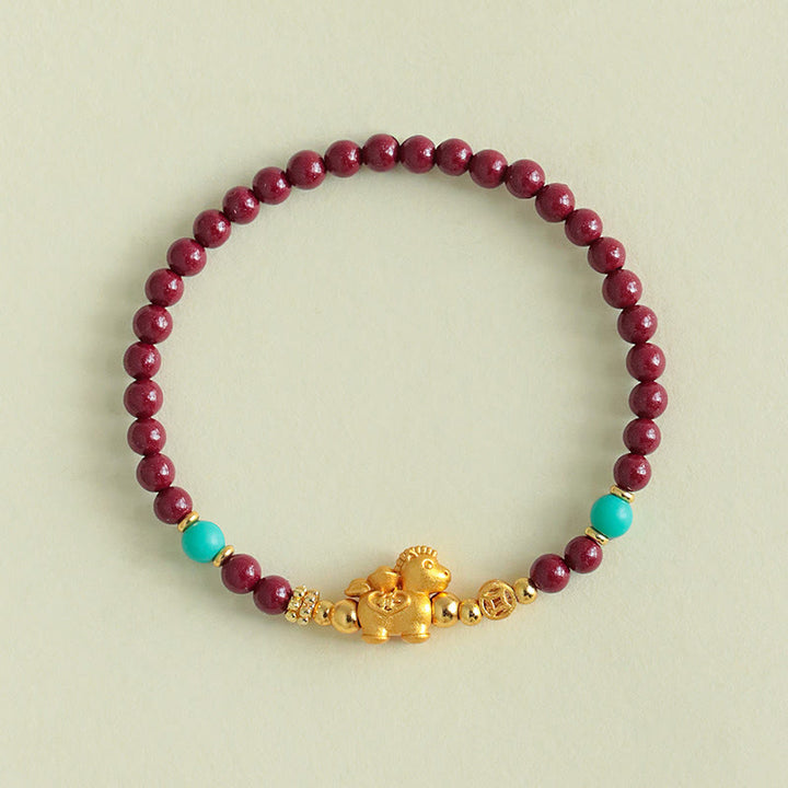 Buddha Stones Pulsera de cinabrio con el personaje Fu del Año del Caballo - image 11