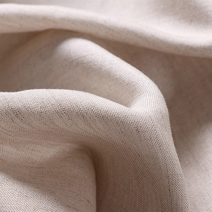 Buddha Stones Pantalones anchos de lino y algodón para hombre, con cintura elástica y cremallera de verano, con bolsillos - image 8