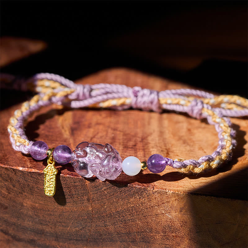 Buddha Stones Pulsera de la suerte Pixiu Balance de amatista - Pixiu Amatista (Circunferencia de la muñeca: 17-18 cm) - image 0