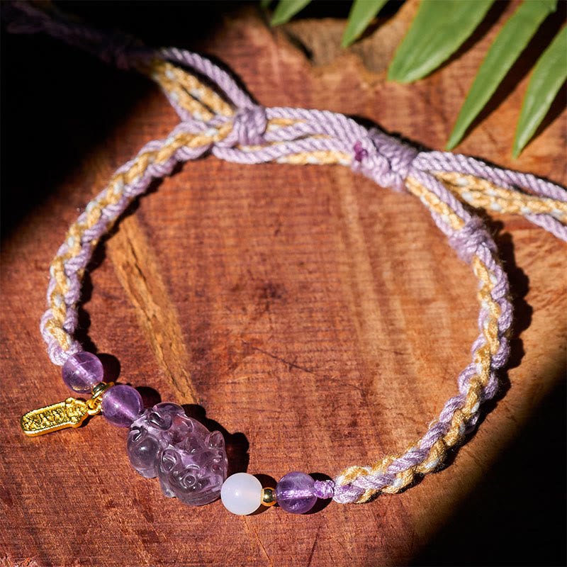 Buddha Stones Pulsera de la suerte Pixiu Balance de amatista - image 4