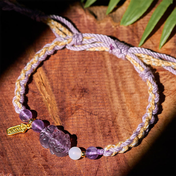 Buddha Stones Pulsera de la suerte Pixiu Balance de amatista - image 4