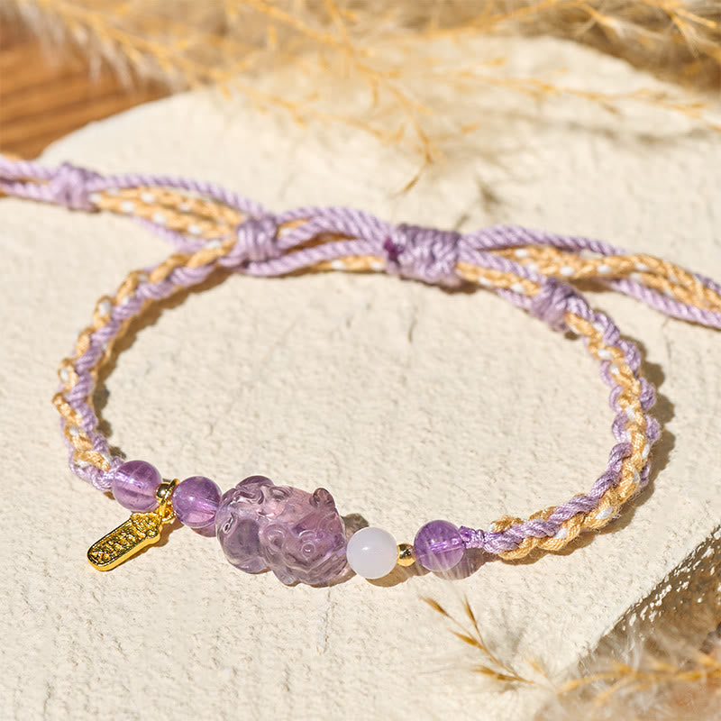 Buddha Stones Pulsera de la suerte Pixiu Balance de amatista - image 2