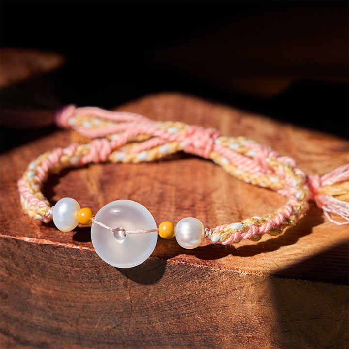 Buddha Stones Pulsera positiva con hebilla de paz de calcedonia - Hebilla de la Paz de Calcedonia (Circunferencia de la muñeca: 17-18 cm) - image 0