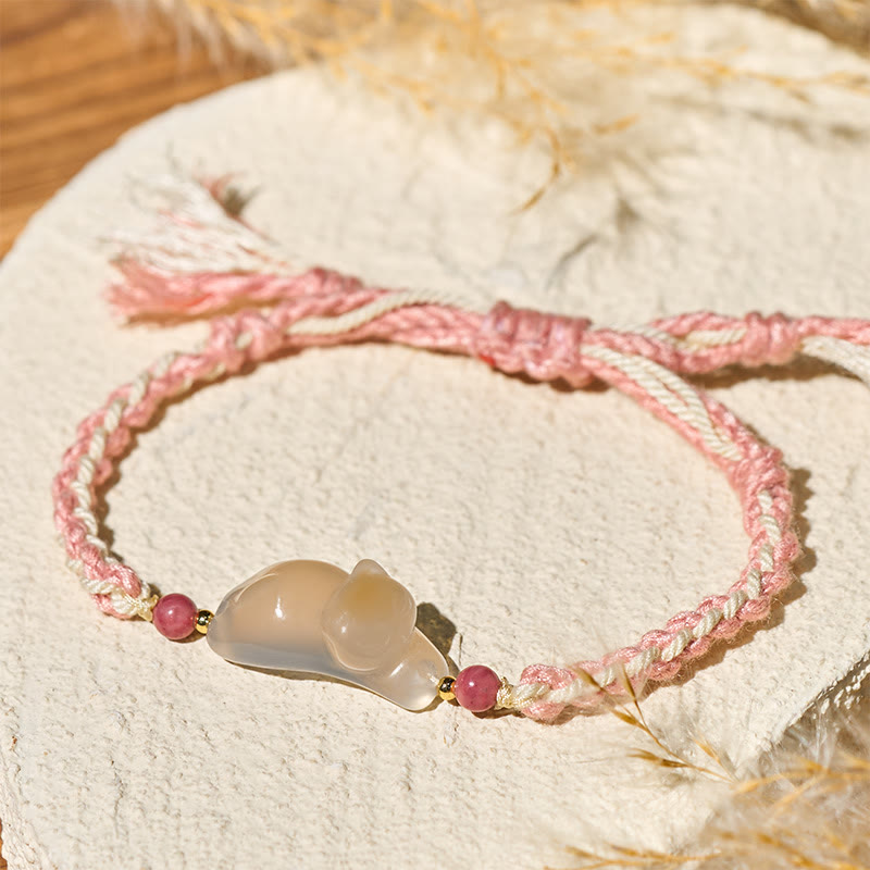 Buddha Stones Pulsera de armonía positiva de gato de calcedonia - image 2