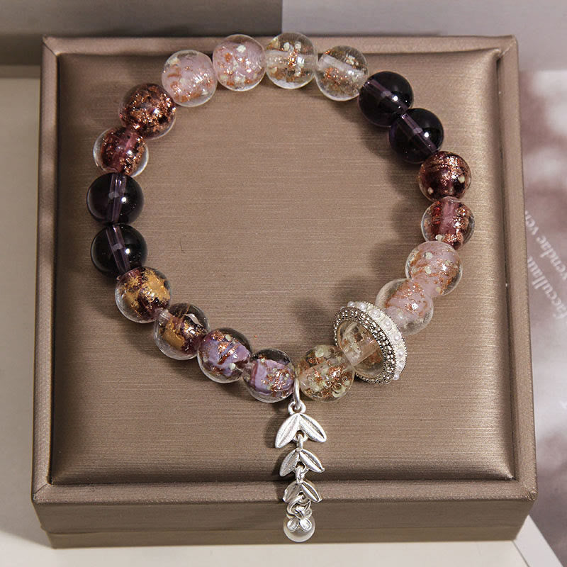Buddha Stones Pulsera con dije de oreja de trigo y cuentas de vidrio de Liuli - image 1