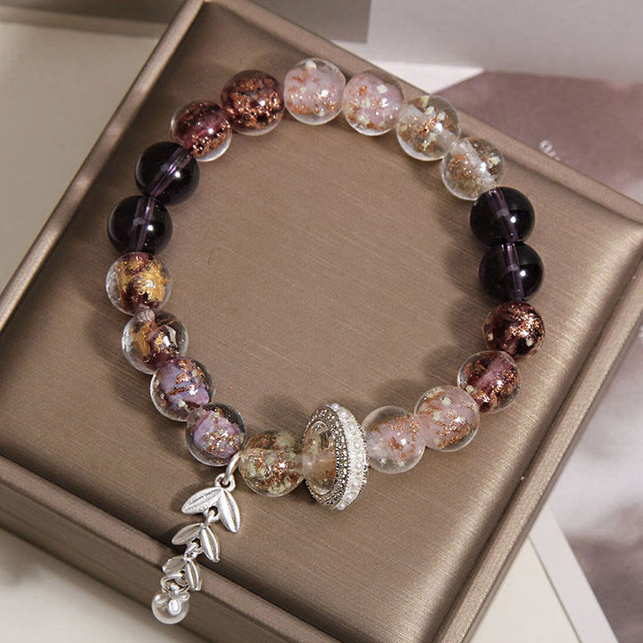 Buddha Stones Pulsera con dije de oreja de trigo y cuentas de vidrio de Liuli - image 2