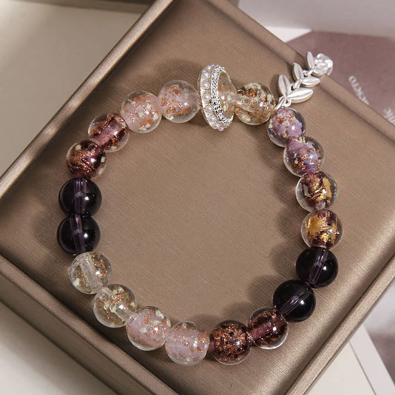 Buddha Stones Pulsera con dije de oreja de trigo y cuentas de vidrio de Liuli - image 3