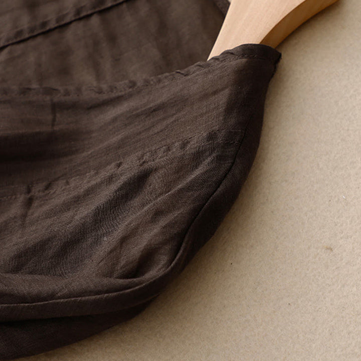 Buddha Stones Kimono de verano liso de manga larga con cordones y abertura frontal para mujer - image 14