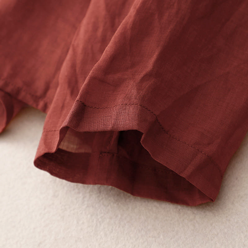 Buddha Stones Kimono de verano liso de manga larga con cordones y abertura frontal para mujer - image 4