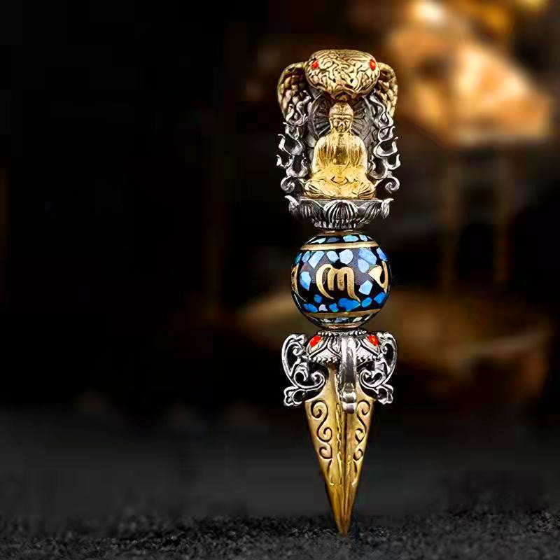 Buddha Stones tibetano Om Mani Padme Hum Buda riqueza rotación collar Vajra colgante - image 0