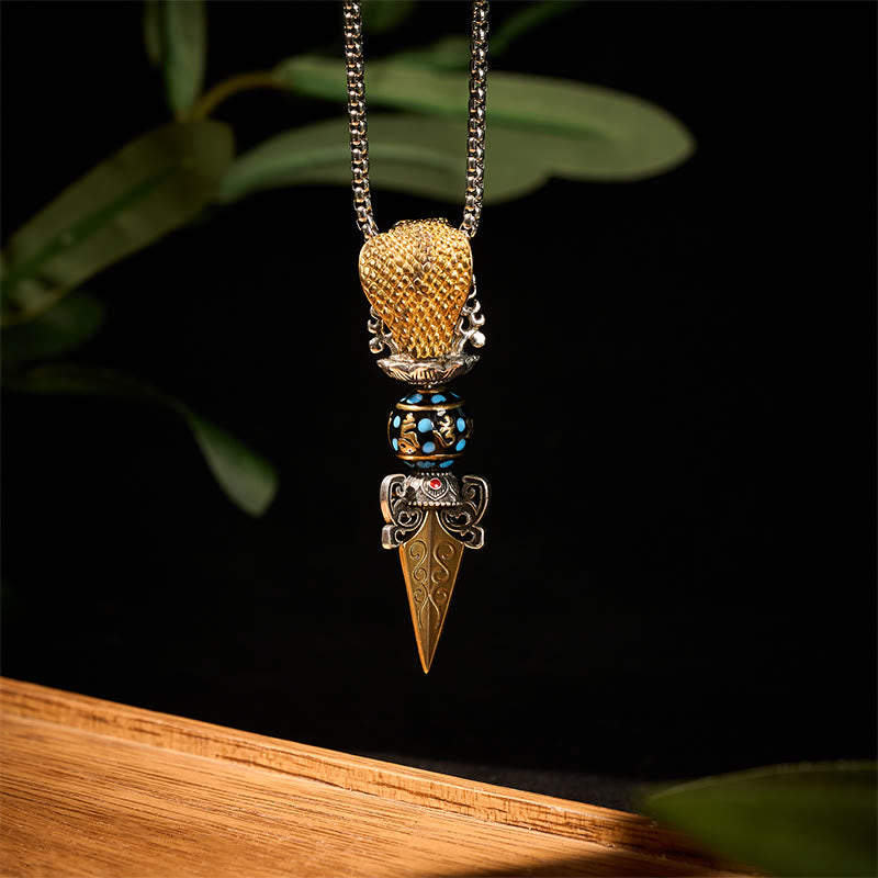 Buddha Stones tibetano Om Mani Padme Hum Buda riqueza rotación collar Vajra colgante - image 2