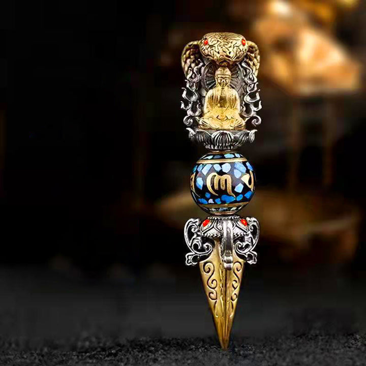 Buddha Stones tibetano Om Mani Padme Hum Buda riqueza rotación collar Vajra colgante - image 0