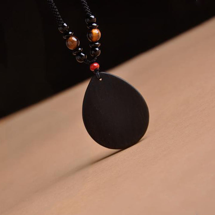 Buddha Stones Colgante de collar con Buda natal del zodíaco chino, madera de ébano, ojo de tigre, ónix negro y calma - image 17