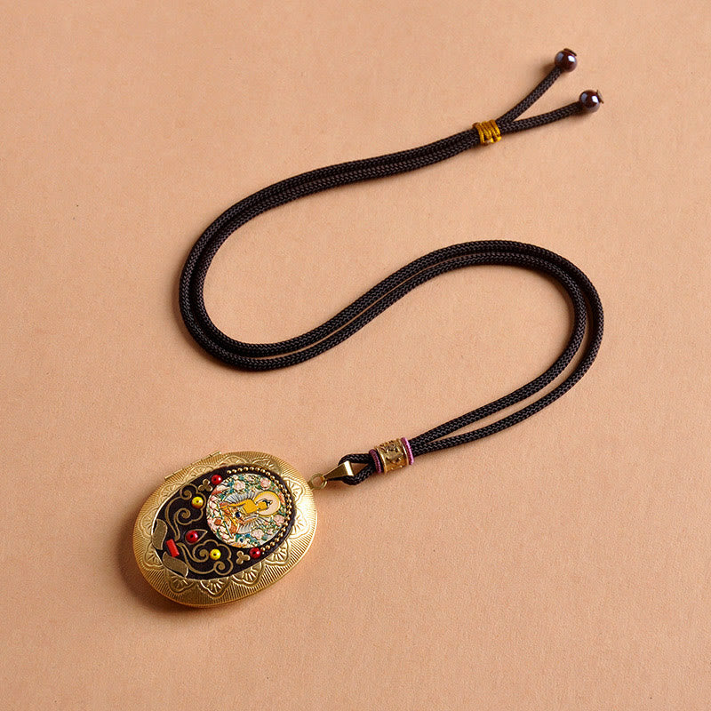 Buddha Stones Collar con colgante de riqueza de cobre Kwan Yin Avalokitesvara Zakiram - Cuerda de Tathagata (Longitud del collar: 72 cm) - image 1