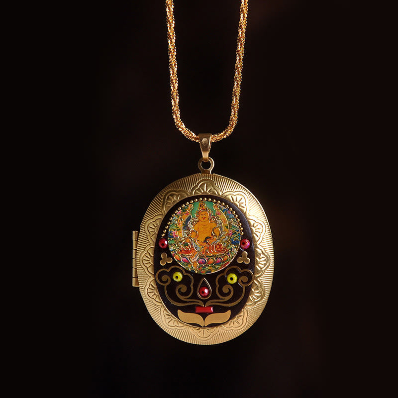 Buddha Stones Collar con colgante de riqueza de cobre Kwan Yin Avalokitesvara Zakiram - Cadena del Dios de la Riqueza (Longitud del collar: 60 cm) - image 23
