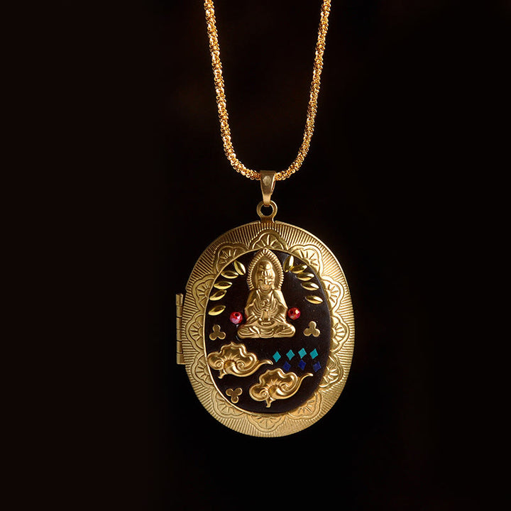 Buddha Stones Collar con colgante de riqueza de cobre Kwan Yin Avalokitesvara Zakiram - Cadena Avalokitesvara (largo del collar: 60 cm) - image 25