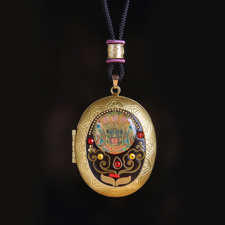 Buddha Stones Collar con colgante de riqueza de cobre Kwan Yin Avalokitesvara Zakiram - Cuerda Zakiram (Longitud del collar: 72 cm) - image 27