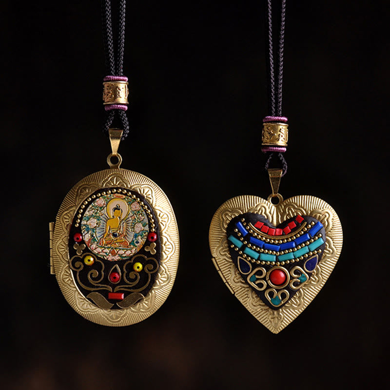 Buddha Stones Collar con colgante de riqueza de cobre Kwan Yin Avalokitesvara Zakiram - image 29