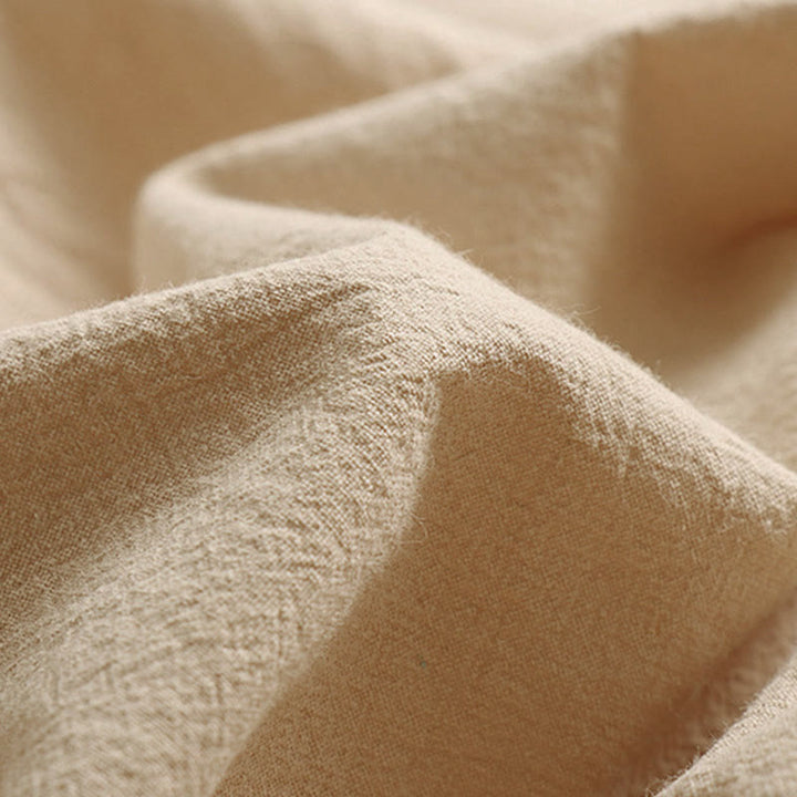 Buddha Stones Pantalones anchos de lino y algodón para hombre, con diseño de cordón ajustable y hasta el tobillo, con bolsillos - image 7