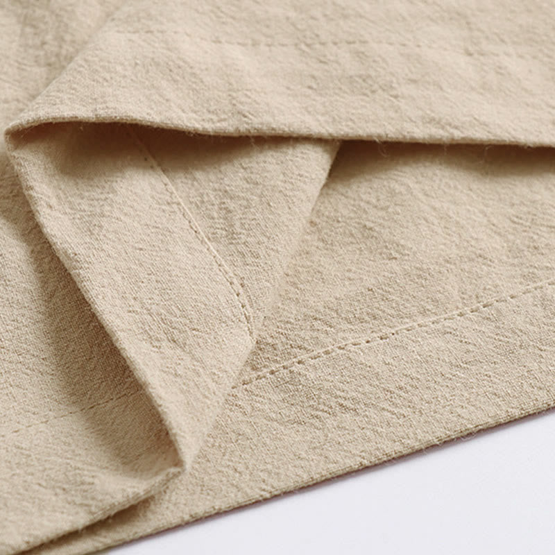 Buddha Stones Pantalones anchos de lino y algodón para hombre, con diseño de cordón ajustable y hasta el tobillo, con bolsillos - image 6