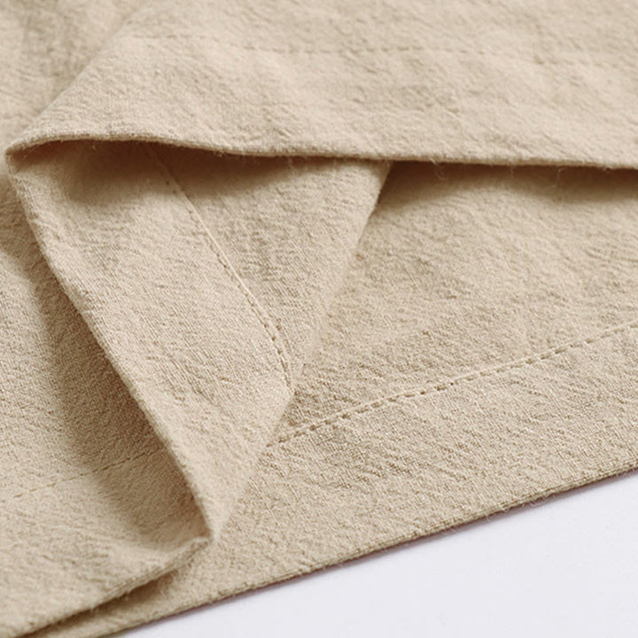 Buddha Stones Pantalones anchos de lino y algodón para hombre, con diseño de cordón ajustable y hasta el tobillo, con bolsillos - image 6