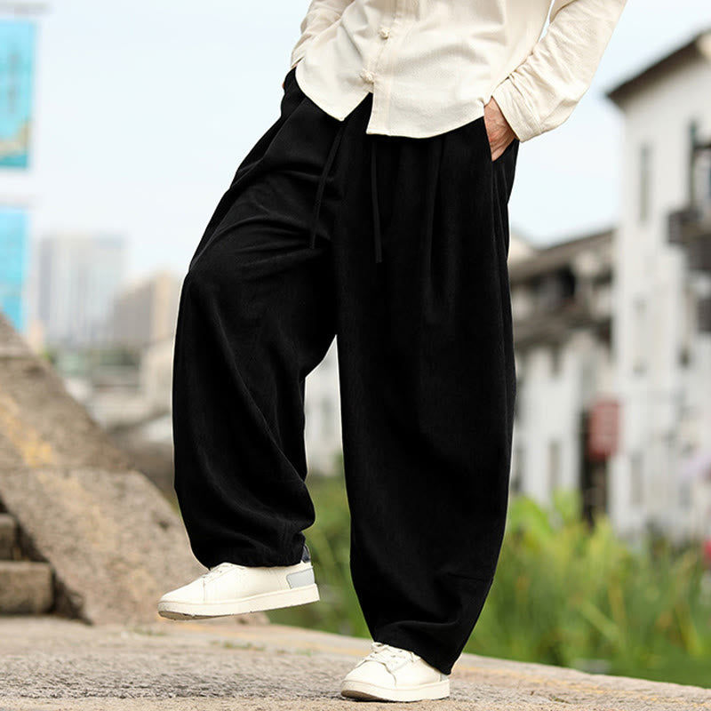 Buddha Stones Pantalones harén para hombre con cintura elástica, cordón ajustable y bolsillos - image 18