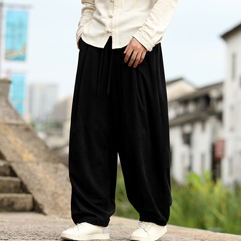 Buddha Stones Pantalones harén para hombre con cintura elástica, cordón ajustable y bolsillos - image 14