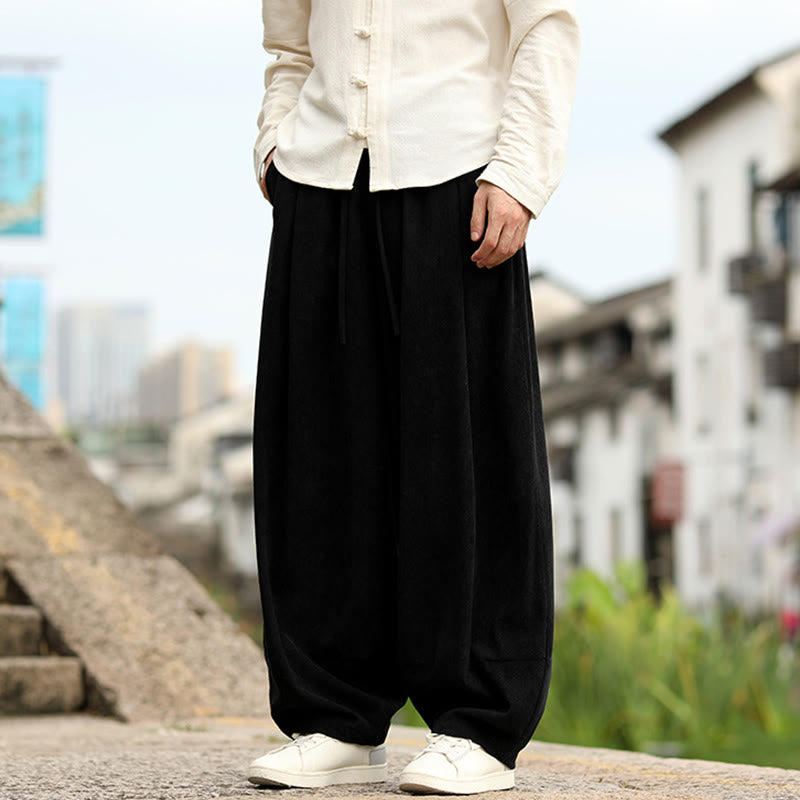Buddha Stones Pantalones harén para hombre con cintura elástica, cordón ajustable y bolsillos - image 16