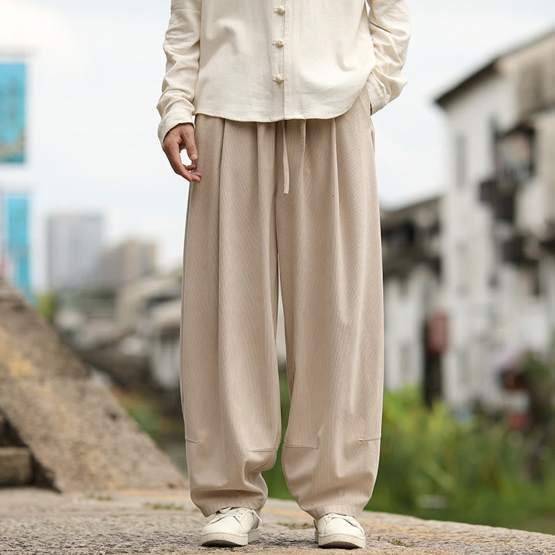 Buddha Stones Pantalones harén para hombre con cintura elástica, cordón ajustable y bolsillos - image 7