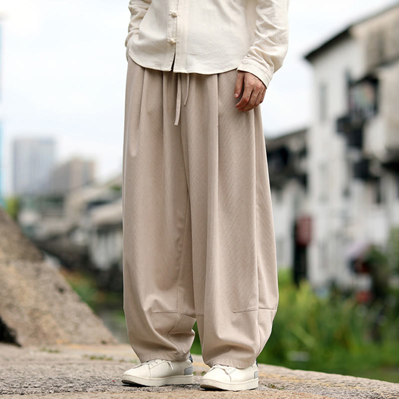 Buddha Stones Pantalones harén para hombre con cintura elástica, cordón ajustable y bolsillos - image 8