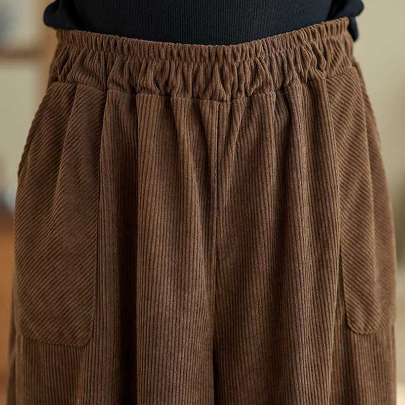 Pantalones harén de pana para mujer, de diseño sencillo, hasta los tobillos, de color liso y con bolsillos , de Buddha Stones, para invierno - image 18