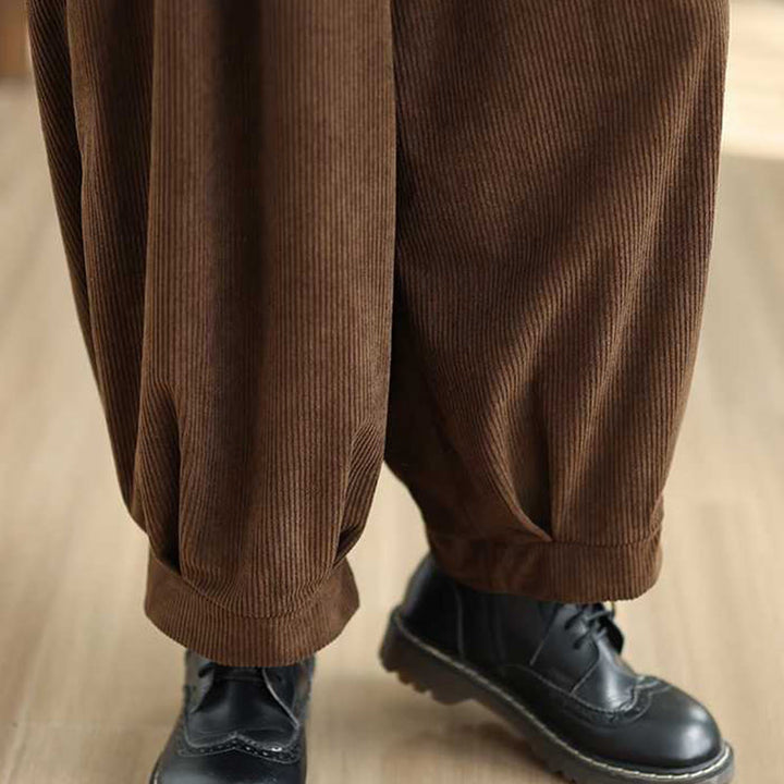 Pantalones harén de pana para mujer, de diseño sencillo, hasta los tobillos, de color liso y con bolsillos , de Buddha Stones, para invierno - image 21